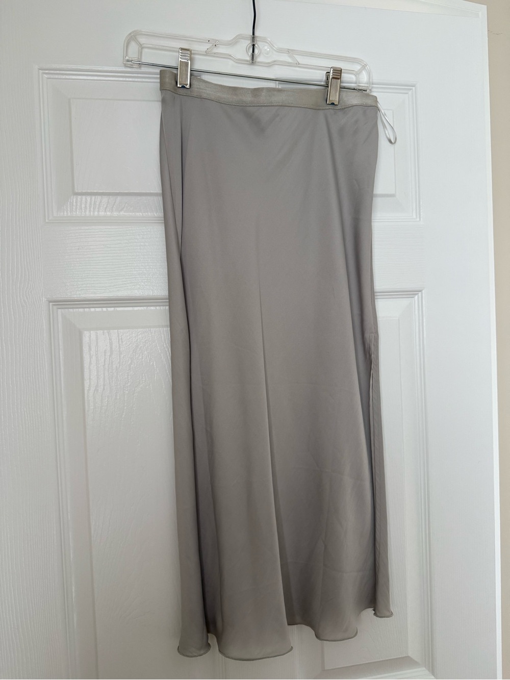 Free People Light Gray Midi Slip Skirt